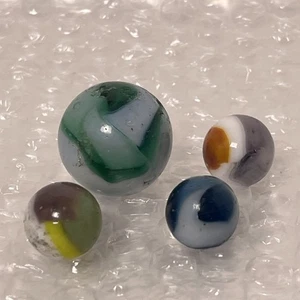 Vintage Pre 1970 Akro Glass Swirl Marble Lot Milky Colorful Agate Lot Of 4 - Picture 1 of 24