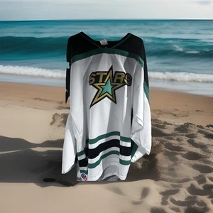 Vintage WHITE NHL ATHLETIC KNIT DALLAS STARS SIZE XXL HOCKEY JERSEY. #2 Stitched - Picture 1 of 8