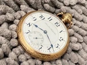 pocket watch HAMILTON 972 1906 17 j 16s engraved case RR RAILROAD lever set - Picture 1 of 10