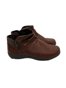 Hotter Murmur Super Soft Brown Comfort Leather Booties Double Zip Sz 9.5 - Picture 1 of 11