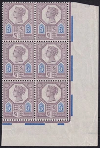 1887 JUBILÄUM SG207a DIE 2 5d LILA & BLAU 6ER BLOCK POSTFRISCH K36(1) - Bild 1 von 2