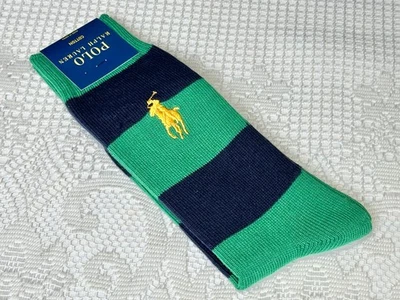 AUTÉNTICO POLO RUGBY RAYAS RALPH LAUREN * AZUL MARINO / VERDE * ALGODÓN PARA HOMBRE 10-13 Foto 1 de 3