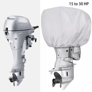 Cubierta de motor fueraborda plateada impermeable de alta densidad para motor de barco de 15-30 HP - Imagen 1 de 6