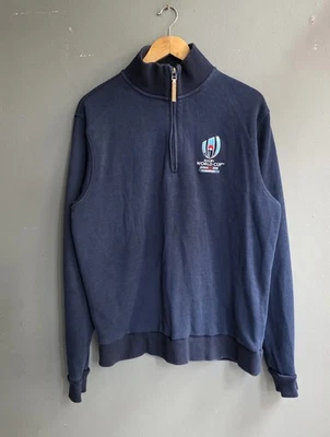 Rugby World Cup Japan 2019 Navy 1/4 Zip Fleece UK L 100% Cotton Casual Jumper - image 1 of 4