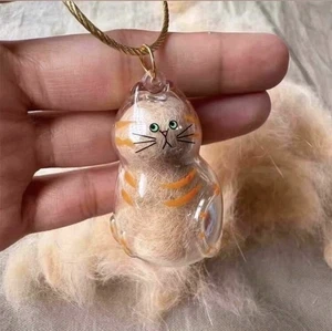 Porte-clés chat acrylique transparent 4,5 cm – vide personnalisable DIY souvenir - Picture 1 of 3