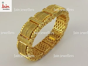 8 - 11Ct H-I/SI Real Natural Round Cut Diamonds Men's Bracelet 18 Kt Yellow Gold - Picture 1 of 4