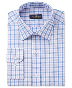 Nueva con etiquetas $92 Club Room Hombres Ajuste Regular Blanco Azul Manga Larga Camisa de Vestir 15 32/33 M - Imagen 1 de 4