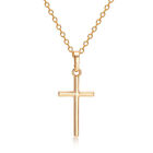 Fashion Cross 925 Silver Plated Necklace Pendant Cubic Zircon Women Jewelry Gift