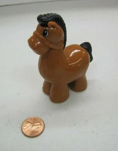 Brown Horse Pony 3" Unknown Manufacturer Plastic Farm Animal Black Mane #2 - Picture 1 of 2