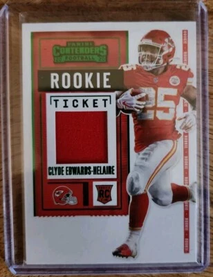 2020 Panini Contenders - Clyde Edwards-Helaire Relic Rookie - Image 1 of 2