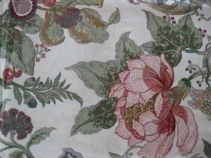 Western Textilien Stoff Jakobin Blumen 56" x 38" Hellbraun Multi USA Dekorateur Vintage - Bild 1 von 6