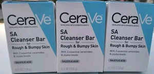 3- CERAVE SA SALICYLIC ACID CLEANSER BAR FOR ROUGH & BUMPY SKIN - 4.5 OZ/128 G - Picture 1 of 6