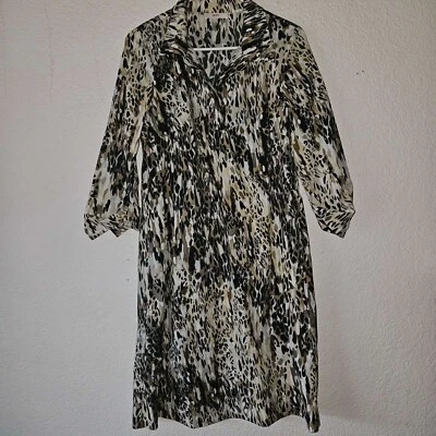 Leggiadro женщин животных печати рубашка платье размер 10 коричневый черный 3/4 рукав - Изображение 1 из 4