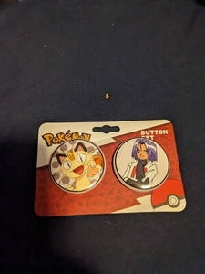 NEW ON CARD! Bioworld Pokémon James And Meowth Metal Button Set! - Picture 1 of 2