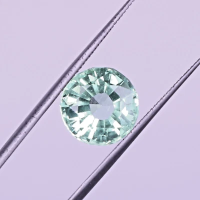 5.10 Ct  Top Quality Tourmaline Green Mint Round Cut Certified Loose Gemstone - Image 1 of 4