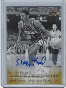 ERIC SLEEPY FLOYD GEORGETOWN HOYAS UPPER DECK MARCH MADNESS AUTOGRAPH AUTO CARD