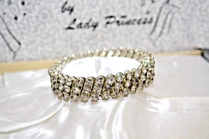 Crystal Bracelet Adjustable Town Country Lady Princess Aurora Borealis Vintage - Picture 1 of 8