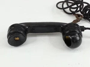 Antiguo receptor de teléfono de baquelita negro - Imagen 1 de 9