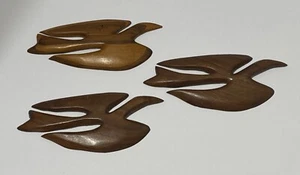 Lot Of 3 Vintage Wooden Carved Bird Small Wall Plaques Audabon Collectible MCM - Imagen 1 de 20