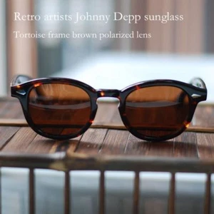 Occhiali da sole uomo marroni polarizzati donna marroni occhiali johnny depp tartaruga - Foto 1 di 4