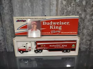 ERTL 1993 KENNY BERNSTEIN "BUDWEISER KING" 1/64 TOP FUEL HAULER TRANSPORTER (i3) - Picture 1 of 9