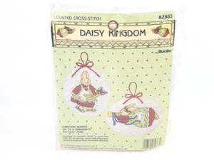 Daisy Kingdom Christmas Bunnies Counted Cross Stitch by Bucilla, 1991 Sealed - Picture 1 of 4