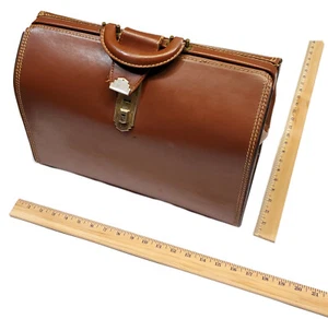 Vintage Arzttasche braun ohne Schlüssel 16"x10" - Bild 1 von 16