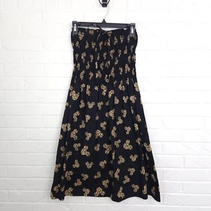 Disneyland Parks Resort Black & Leopard Mickey Print Smocked Sundress Coverup M - Picture 1 of 7