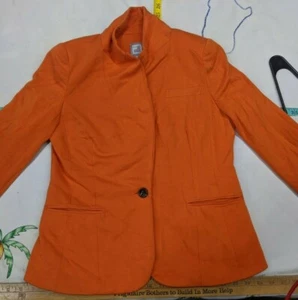 JC Penny's Women's Blazer Size PM Orange JCP  Bust 38" Jacket Work/Career  - Picture 1 of 6
