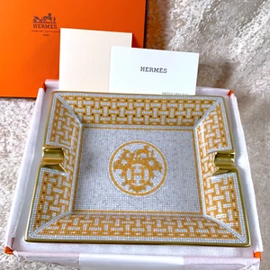 Hermes Paris Cigar Ashtray Mosaique au 24 Gold Change Tray Vide Poche w/Case - Picture 1 of 16