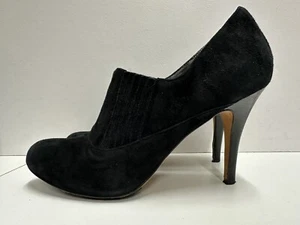 Cole Haan women size 11B black suede high heel low cut booties - Picture 1 of 10