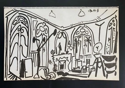 Litgrafía auténtica 1960 de Pablo Picasso edición limitada Carnet de Californie 2 placas certificado de autenticidad Foto 1 de 4