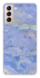 Coque en silicone imprimée compatible Samsung Galaxy S21 Plus Marbre Bleu - Picture 1 of 3