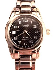 Omax HBJ694 Women's Silver Toned Watch Waterproof NWT New Battery - Picture 1 of 4