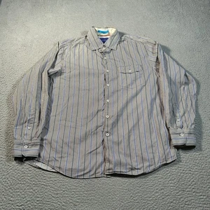 Camisa Tommy Bahama Para Hombre Grande Rayas Manga Larga Abotonada Solapa Bolsillo Oxford - Imagen 1 de 10