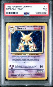 1999 Pokemon German Base Set Simsala Alakazam Holo #1 PSA 7 NM - Picture 1 of 2