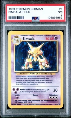 1999 Pokemon German Base Set Simsala Alakazam Holo #1 PSA 7 NM - Image 1 of 2