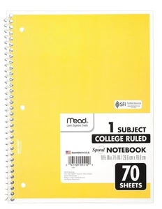 Notebook Spiral, 10-1/2 x 7-1/2, Black - Picture 1 of 3