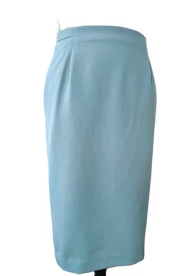 Windsmoor Vintage Pencil Skirt Wool Blend Lined Fits Size 10 VGC Light Blue - Image 1 of 4