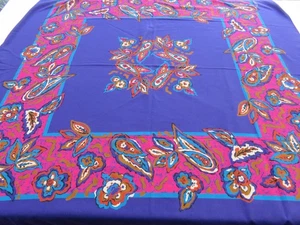 ALEXON SIGNED IN EACH CORNER PURPL & RED AUTUMNAL PATTERN 10% WOOL XL SQ SCARF - Picture 1 of 12