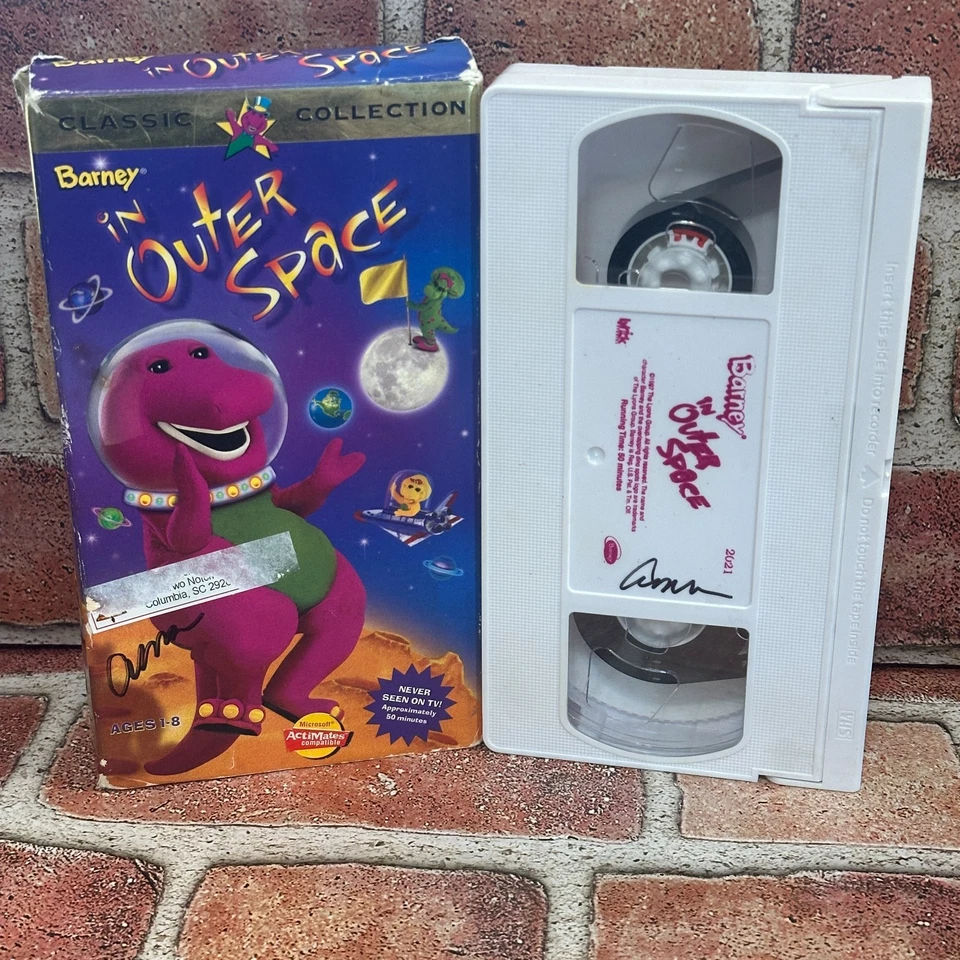 Barney In Outer Space VHS Used Classic Collection 1998 Purple Dinosaur Foto 1 de 3