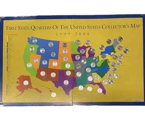First State Quarters of the United States Collectors Map 1999-2008 Complete  - Picture 1 of 4
