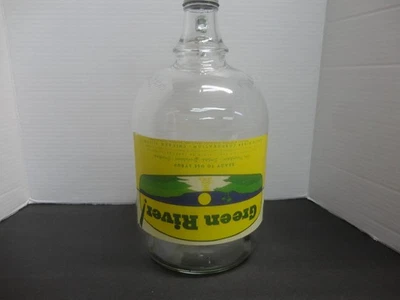 JARRA DISPENSADORA DE JARABE FUENTE SODA ETIQUETA PAPEL GREEN RIVER SEATTLE, LAVADO Foto 1 de 4