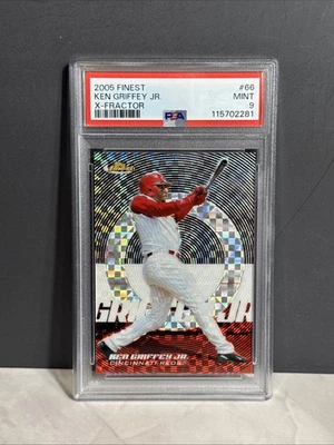  GRIFFEY JR 2005 Topps Finest #66 X-Fractor Reds HOF 234/250 PSA 9 - Image 1 of 2