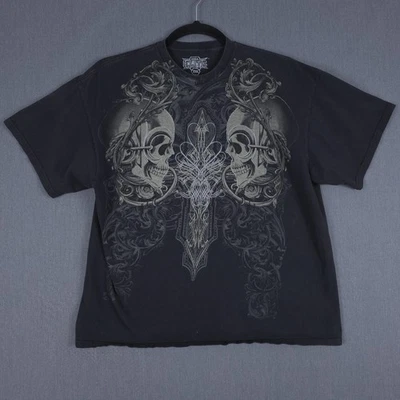 Camisa MMA Elite Calaveras Para Hombres 2XL Negra Manga Corta Y2K Grunge Gótica XXL Foto 1 de 4