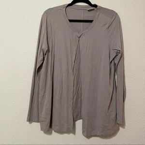 Cárdigan suéter ligero gris con logotipo Lori Goldstein para mujer M Lagenlook - Imagen 1 de 13