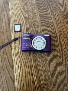 Nikon Coolpix A10 16.1MP Digital Camera Purple Parts 32GB Card - Picture 1 of 6