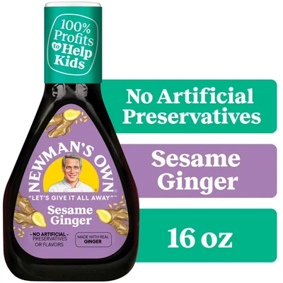 Newmans Own Sesame Ginger Salad Dressing 16 fl oz No Artificial Flavors - Pantry - Image 1 of 4