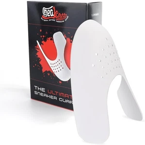 White Crease Protector Pair – Universal Sneaker Toe‑Box Guards Size 34‑39 UK - Picture 1 of 7