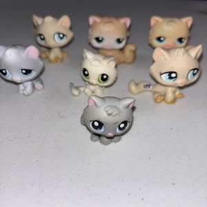 Littlest Pet Shop Cat Figures Collection Set of 7 Lot Feline - Picture 1 of 7